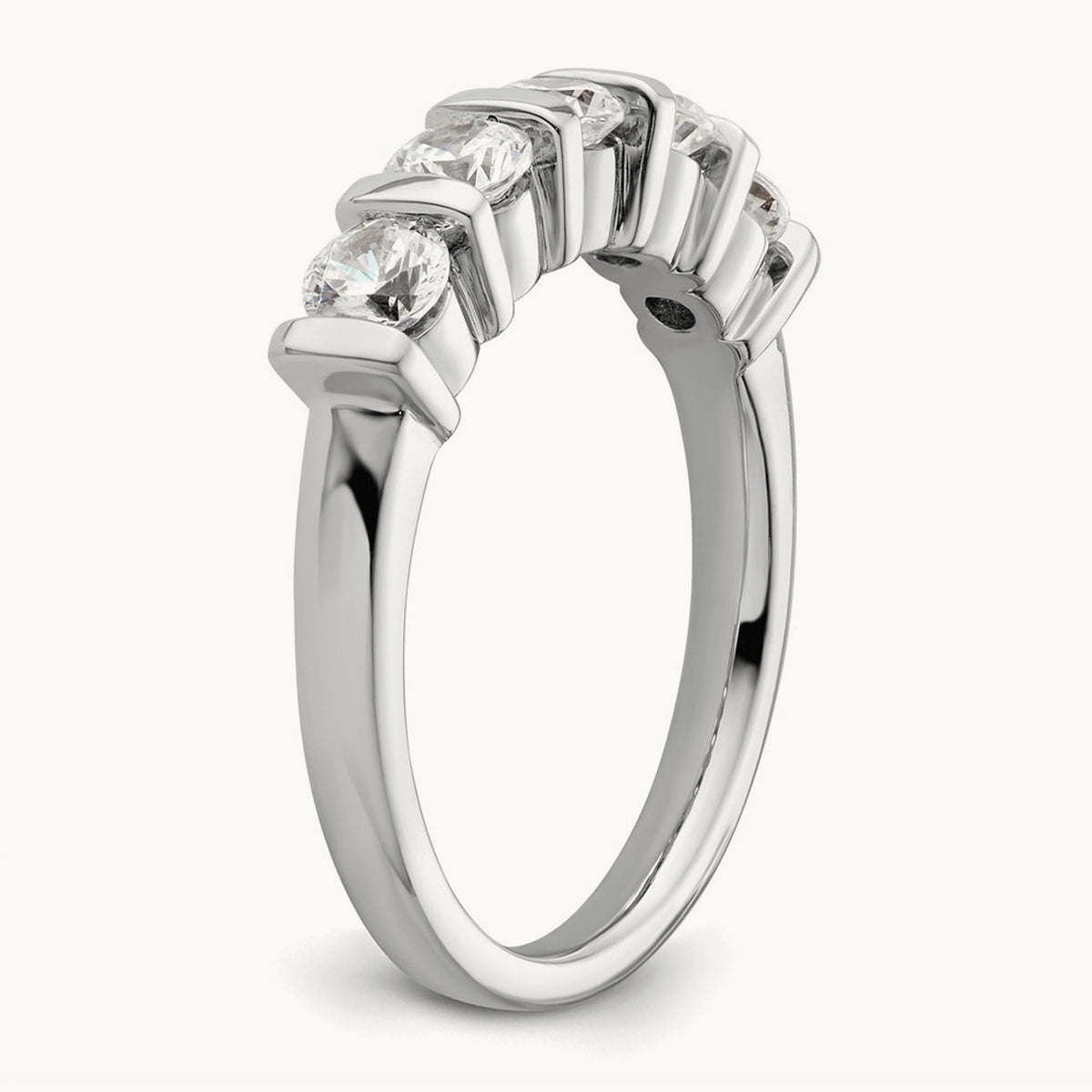 5-Stone Diamond Band, 14K White Gold