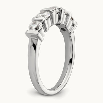 5-Stone Diamond Band, 14K White Gold