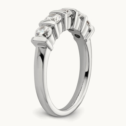 5-Stone Diamond Band, 14K White Gold