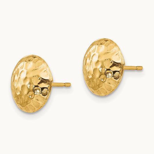 Madi K Puffed Round Post Earrings, 14K