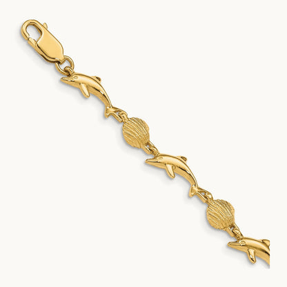 Dolphin and Shell Bracelet — 7mm