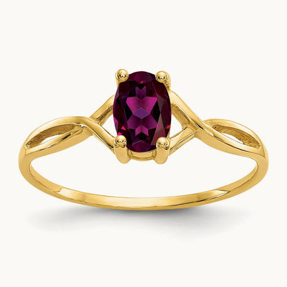 Rhodolite Garnet Birthstone Ring, 14K