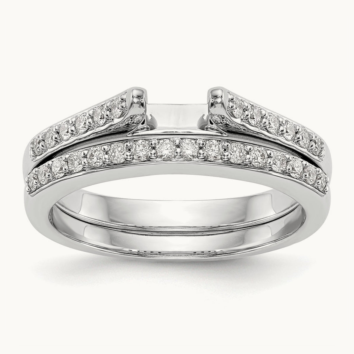 Semi-Mount Peg Engagement Ring, 0.15-0.25 ct tw Lab-Grown Diamond — 1/6 ct, Standard, 14K White Gold