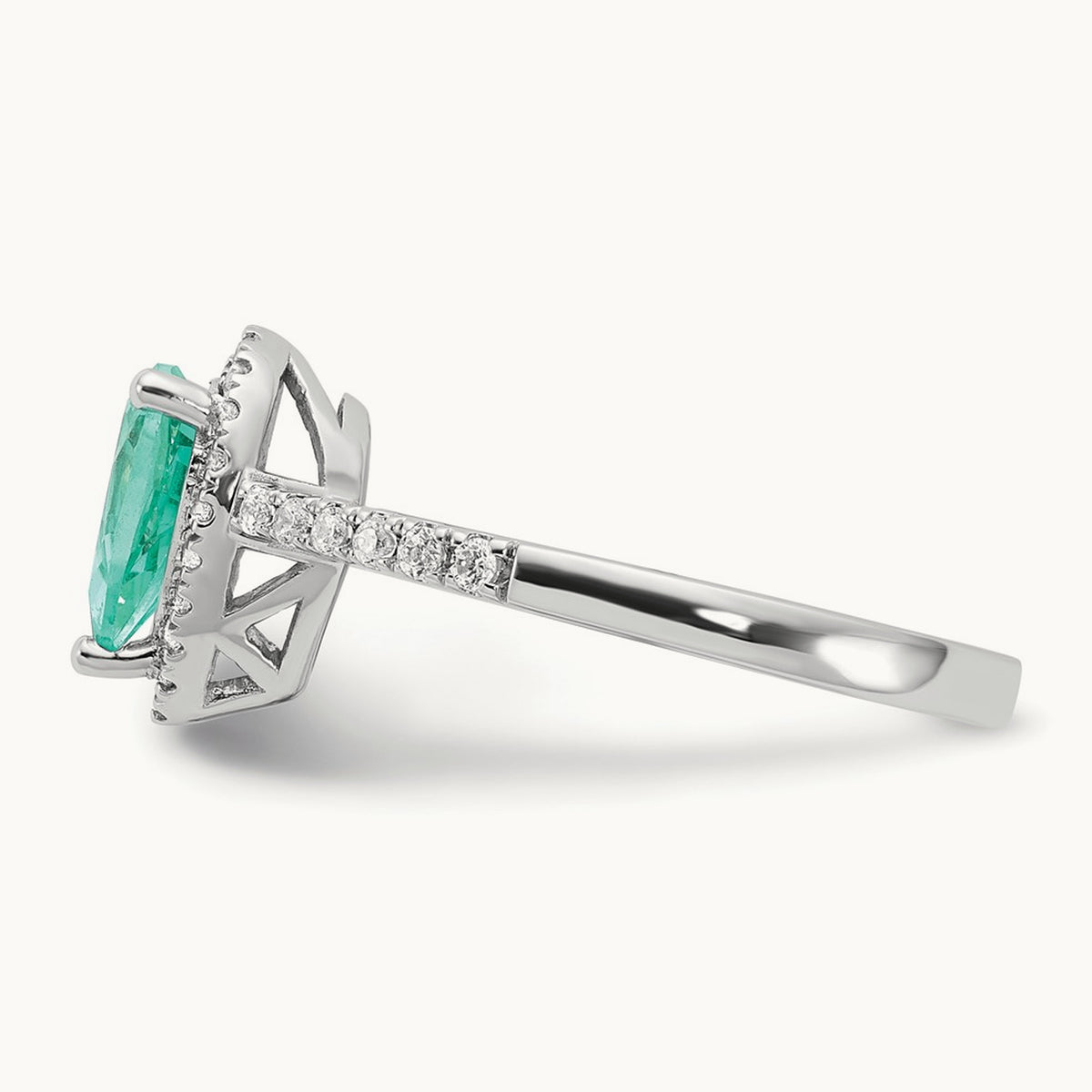 Created Paraiba Ring, 0.25 ct tw Lab-Grown Diamond