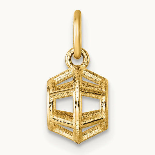 Polished Pentagonal Shape Pendant, 14K