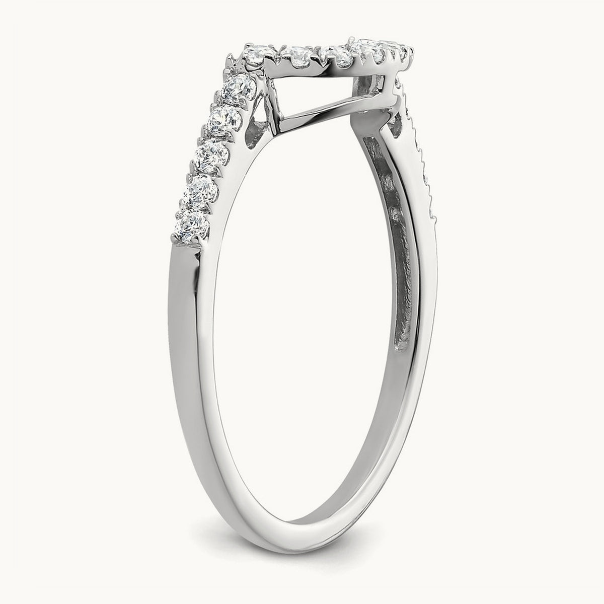 Diamond Contour Wedding Band, 14K White Gold