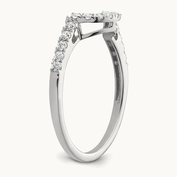 Diamond Contour Wedding Band, 14K White Gold