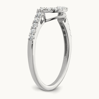 Diamond Contour Wedding Band, 14K White Gold