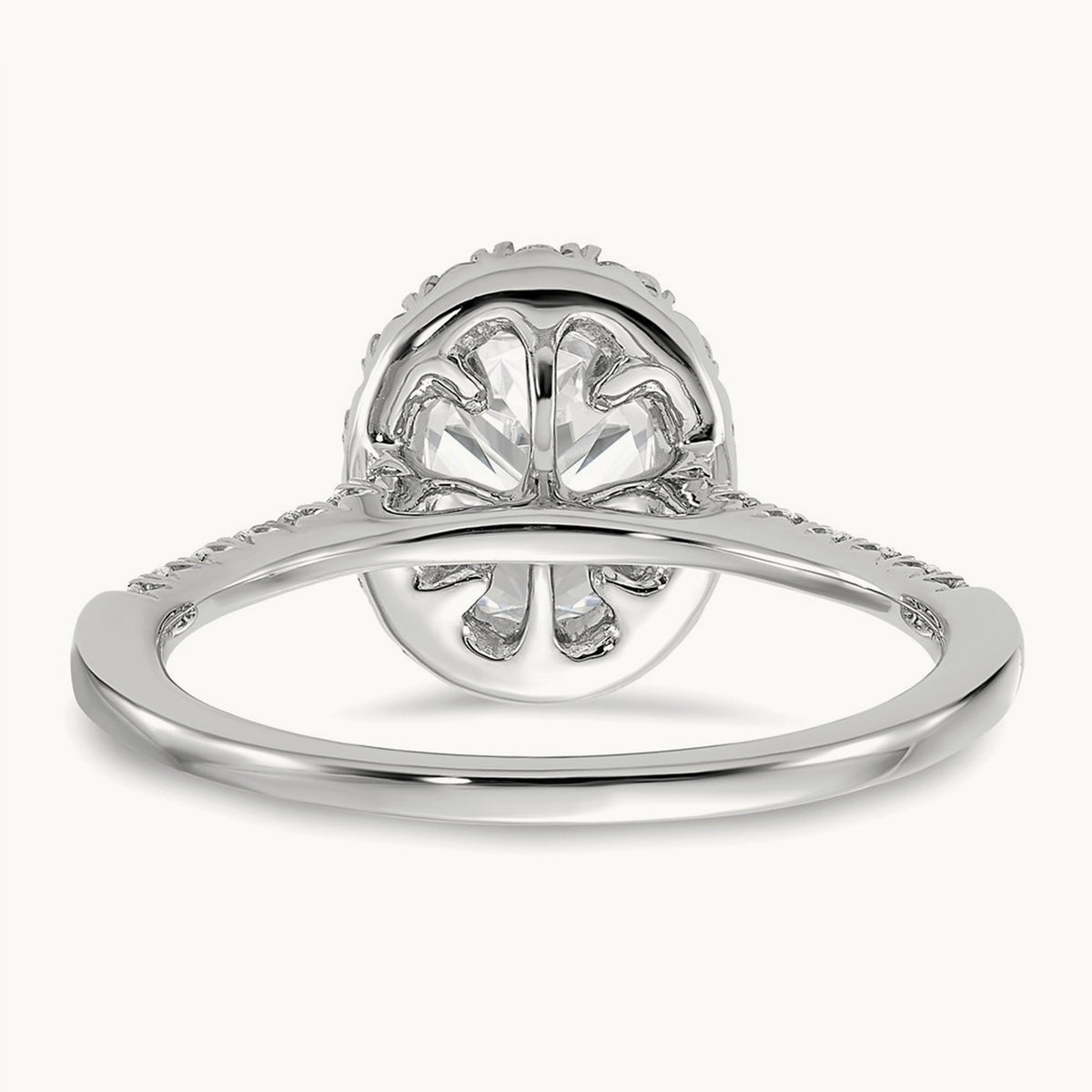 Oval Halo Engagement Ring, 0.25-2.50 ct tw Lab-Grown Diamond — 14K White Gold