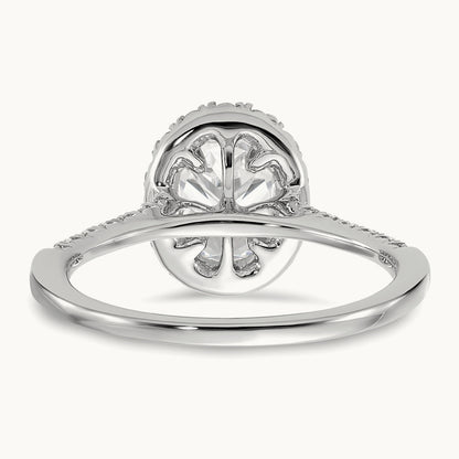 Oval Halo Engagement Ring, 0.25-2.50 ct tw Lab-Grown Diamond — 14K White Gold