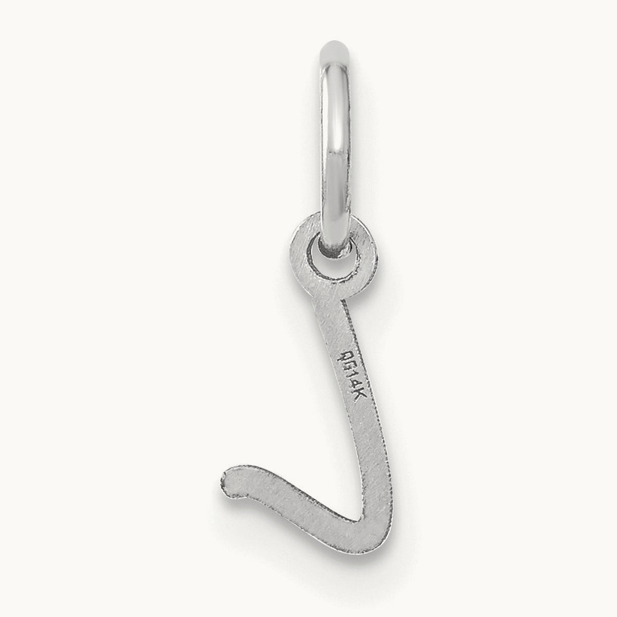 Upper case Initial Charm — 14K White Gold, L