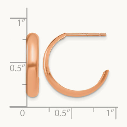 Polished Hoop Earrings, 14K Rose Gold