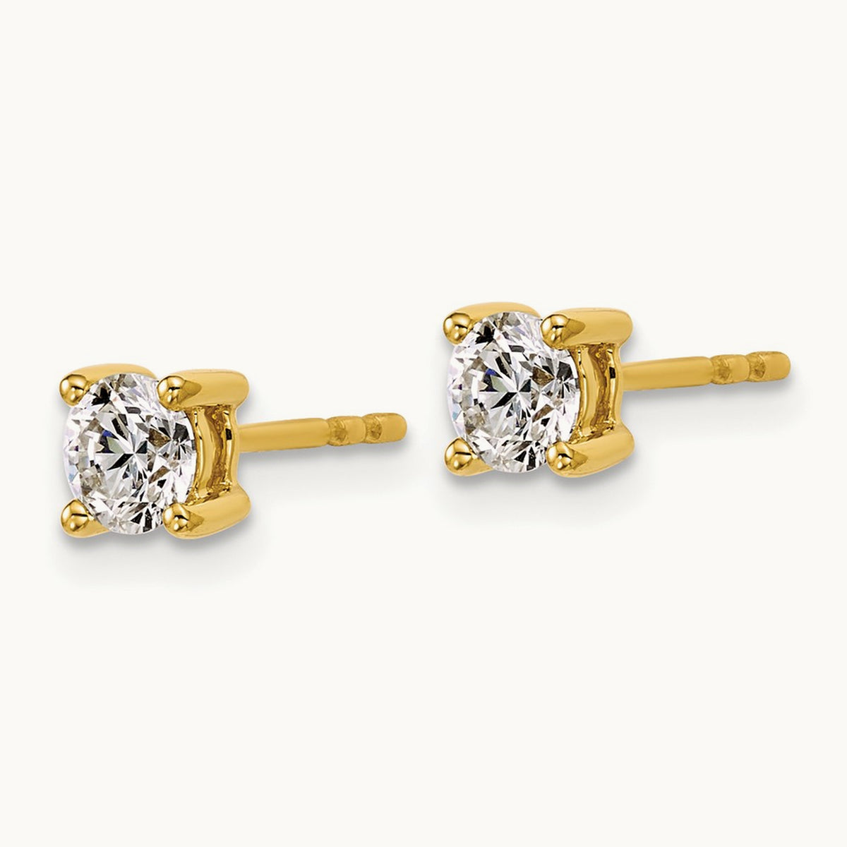 Round Heavyweight Stud Earrings, 0.10-7.00 ct tw Lab-Grown Diamond — 3/4 ct, 18K Yellow Gold