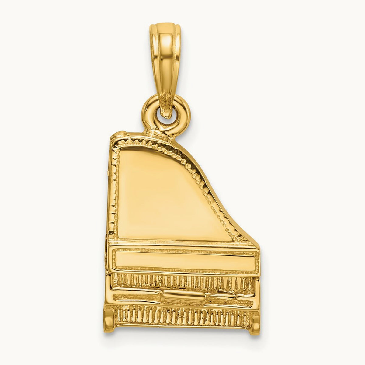 3-D Top Opens Grand Piano Charm — 14K Yellow Gold