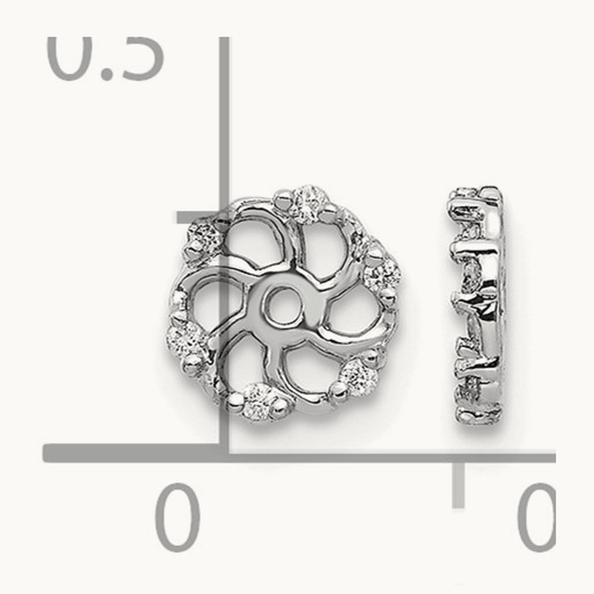 AA Diamond Earring Jacket, 14K White Gold