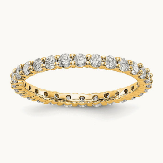 Polished shared Prong Diamond Eternity Band, 1.00 ct tw — 14K Yellow Gold