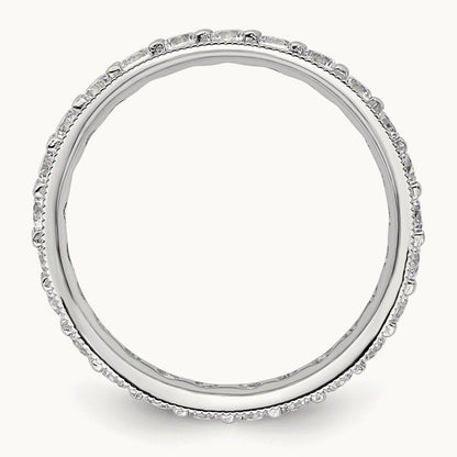 Polished Vintage Diamond Eternity Band, 1.00 ct tw — 14K White Gold