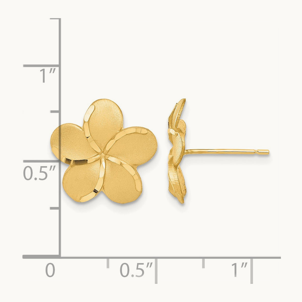 Plumeria Post Earrings — 18mm