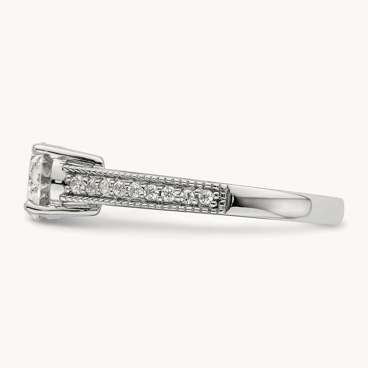 East West Oval Semi-Mount Engagement Ring — 1 ct, 7