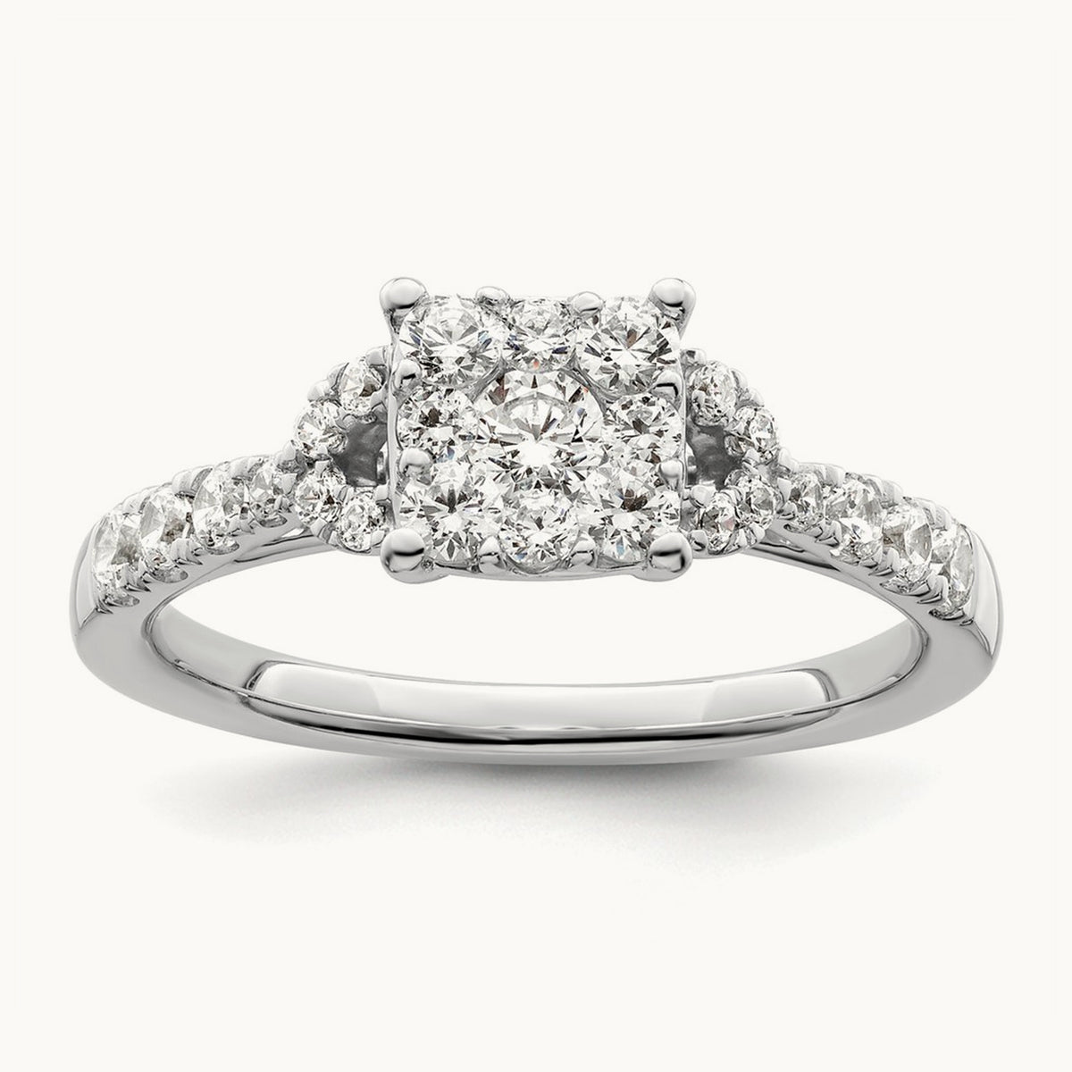 Cluster Engagement Ring, 0.75 ct tw Lab-Grown Diamond