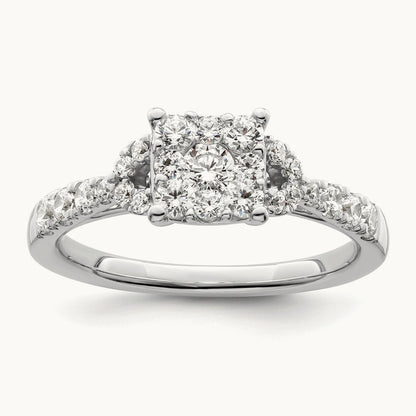 Cluster Engagement Ring, 0.75 ct tw Lab-Grown Diamond