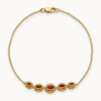 Marquise Garnet Bracelet — 14K Yellow Gold