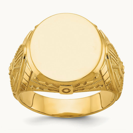 Men's Round Signet Ring — IBGoodman — photo set