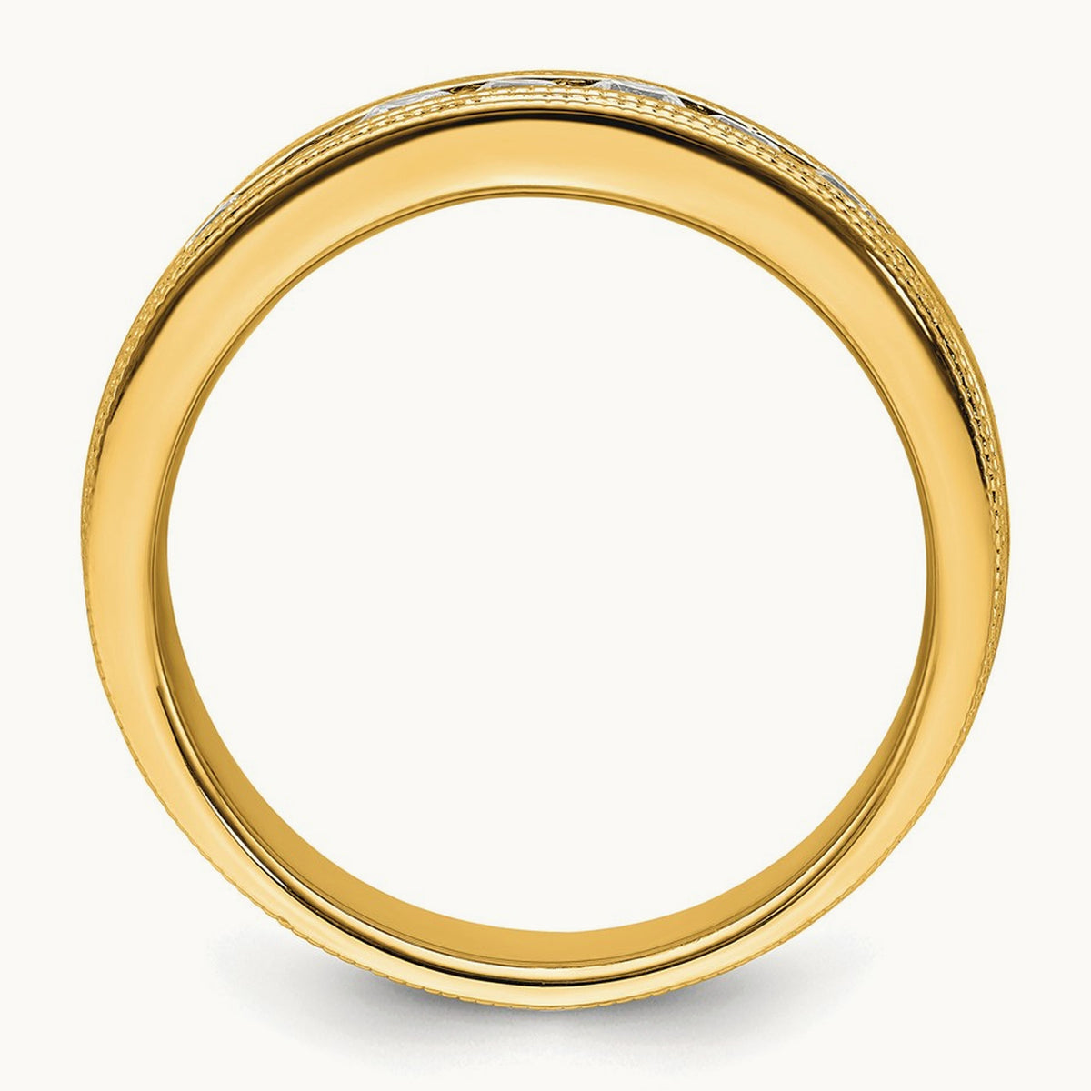 7 Stone Men's Ring, 0.50 ct tw Lab-Grown Diamond — 14K Yellow Gold
