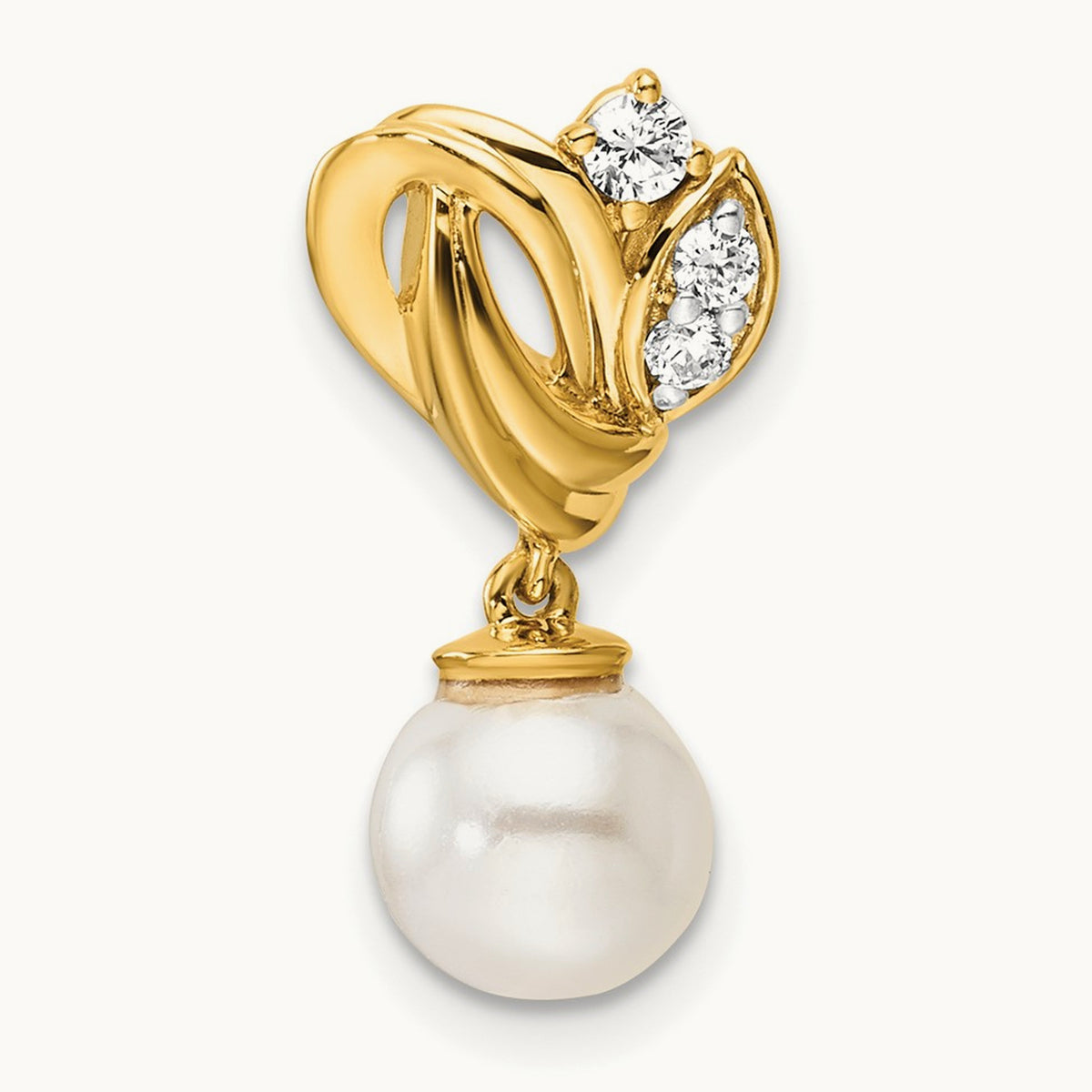 Polished Diamond and Pearl Chain Slide — photo set