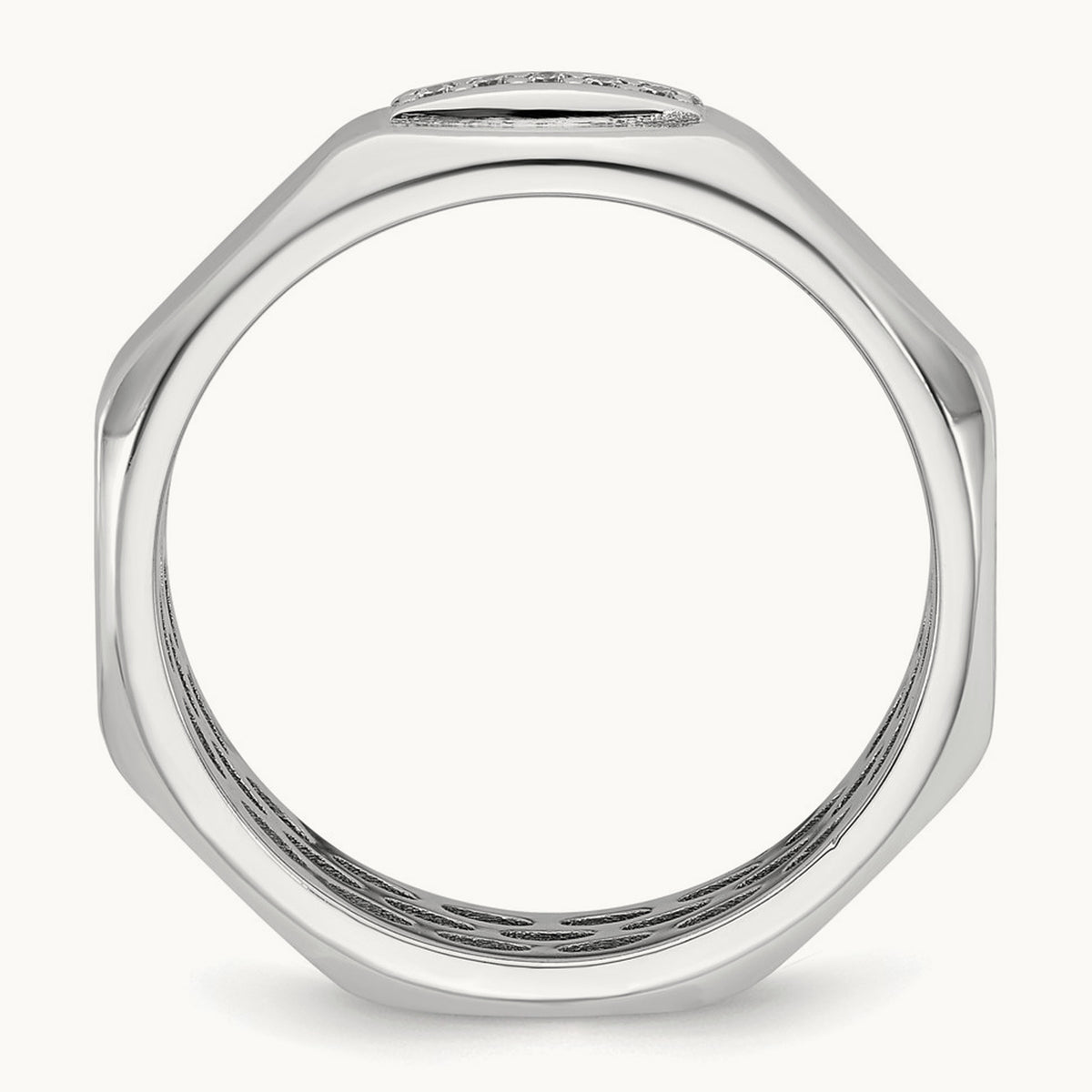 IB Goodman Mens Satin Complete 1/20ct Diamond Ring, 14K White Gold