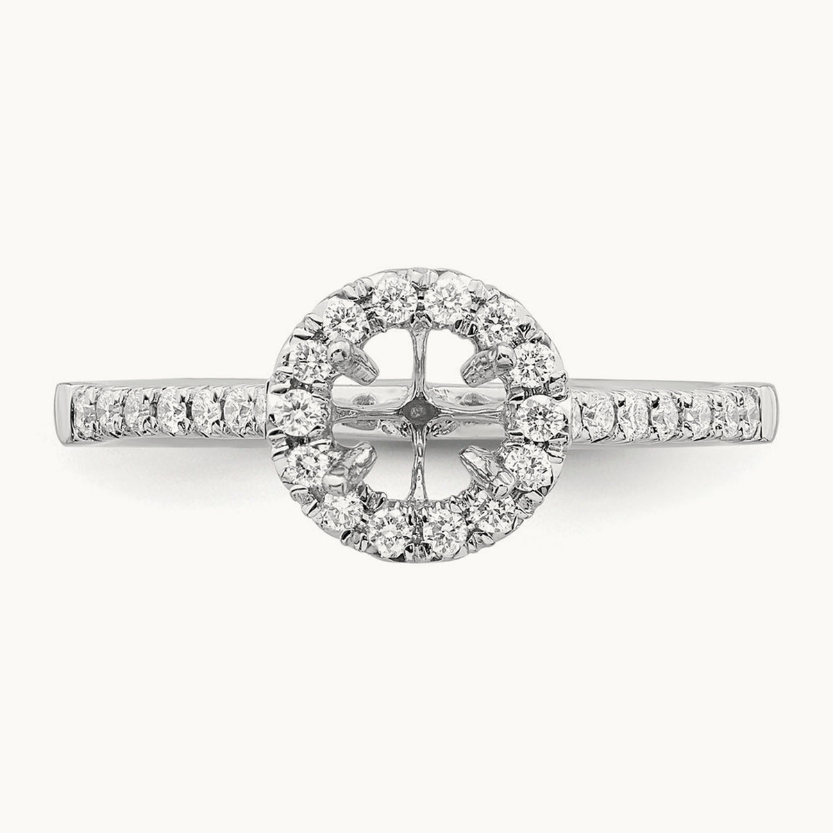 Halo Engagement Ring, 0.75 ct tw Lab-Grown Diamond — 14K White Gold