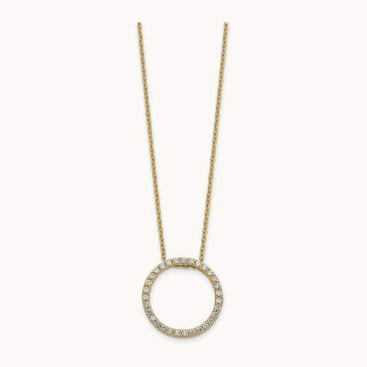 Diamond Circle 18 inch Necklace, 14K