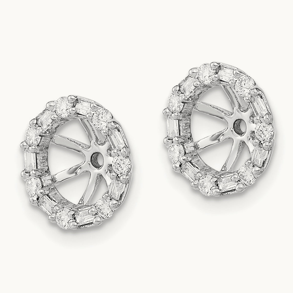 Diamond Earring Jackets — 14K White Gold, 10.5mm