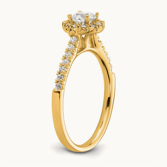 Semi-Mount Engagement Ring, 0.25-0.50 ct tw Lab-Grown Diamond — 1/4 ct, 14K Yellow Gold, 7