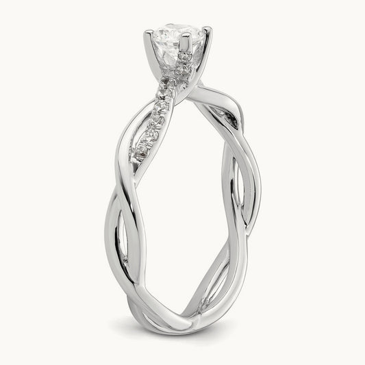 Round Semi-Mount Criss-Cross Engagement Ring, 0.15-0.25 ct tw