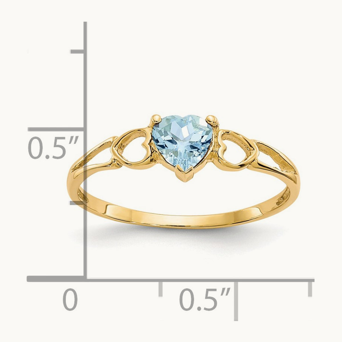 Aquamarine Birthstone Ring, 14K