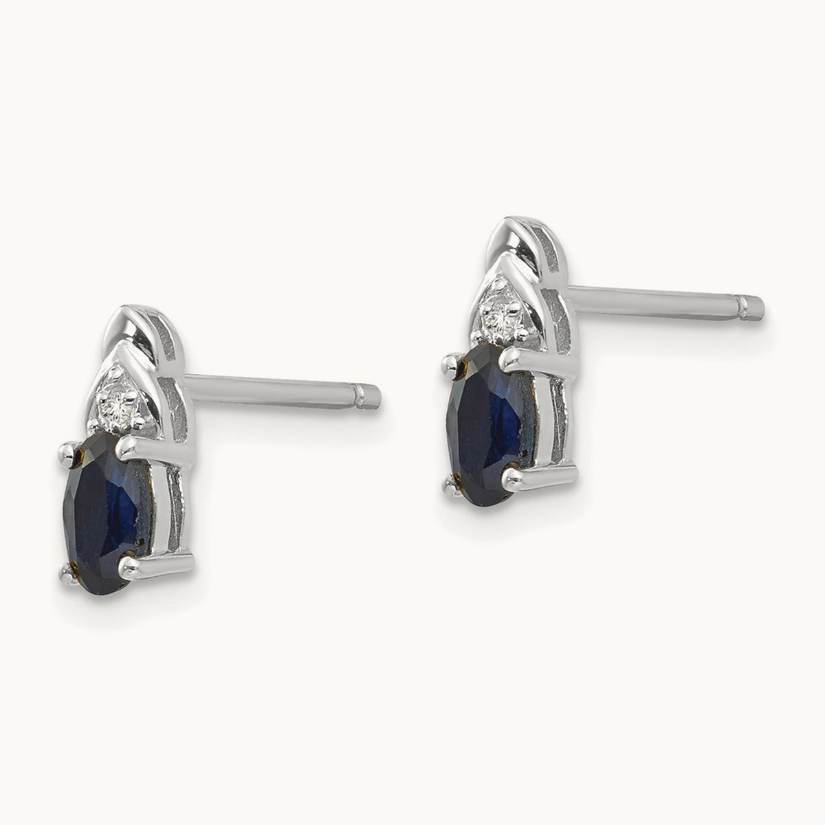 Sapphire and Diamond Post Earrings — photo set