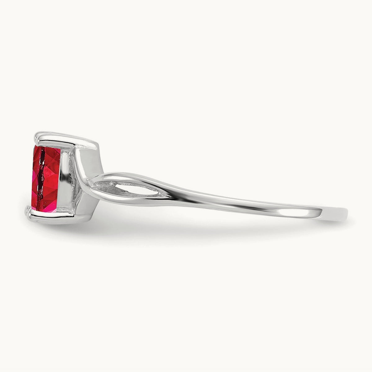 Ruby Birthstone Ring, 14K White Gold