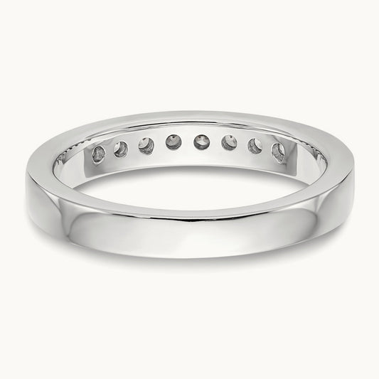 8-Stone Diamond Channel Band, 14K White Gold