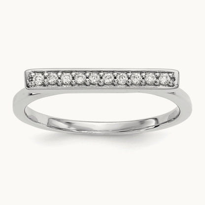 Diamond Bar Ring — 14K White Gold