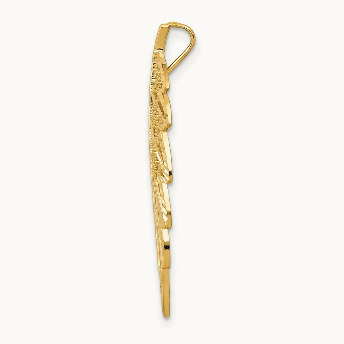 Diamond Cut Leaf Chain Slide, 14K Yellow Gold