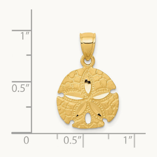 Sand Dollar Pendant, 14K