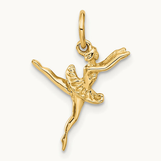 3D Ballerina Charm, 14K