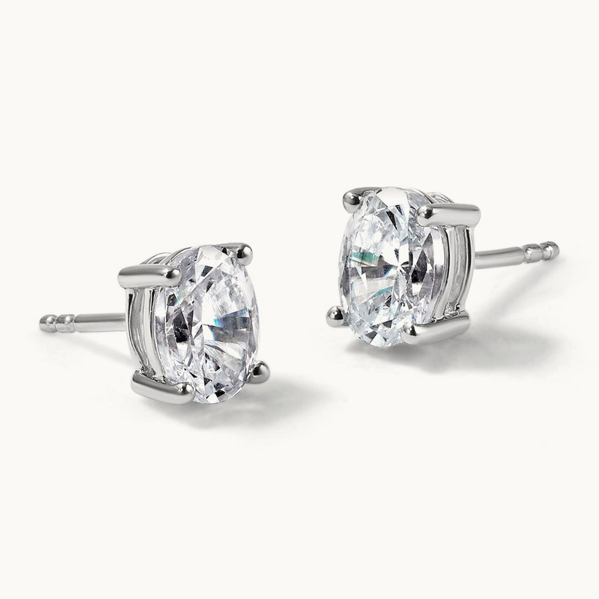Oval Four-Prong Stud Earrings, 0.50-6.00 ct tw Lab-Grown Diamond — 1 1/2 ct, 14K White Gold