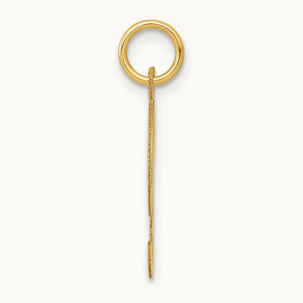 Medium Fancy Script Initial Charm — 14K Yellow Gold, P