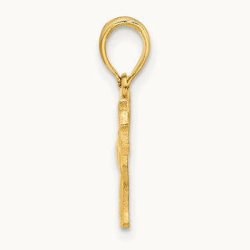 Polished Dog Outline Pendant, 14K