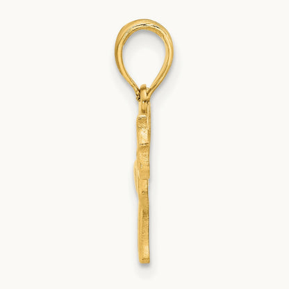 Polished Dog Outline Pendant, 14K
