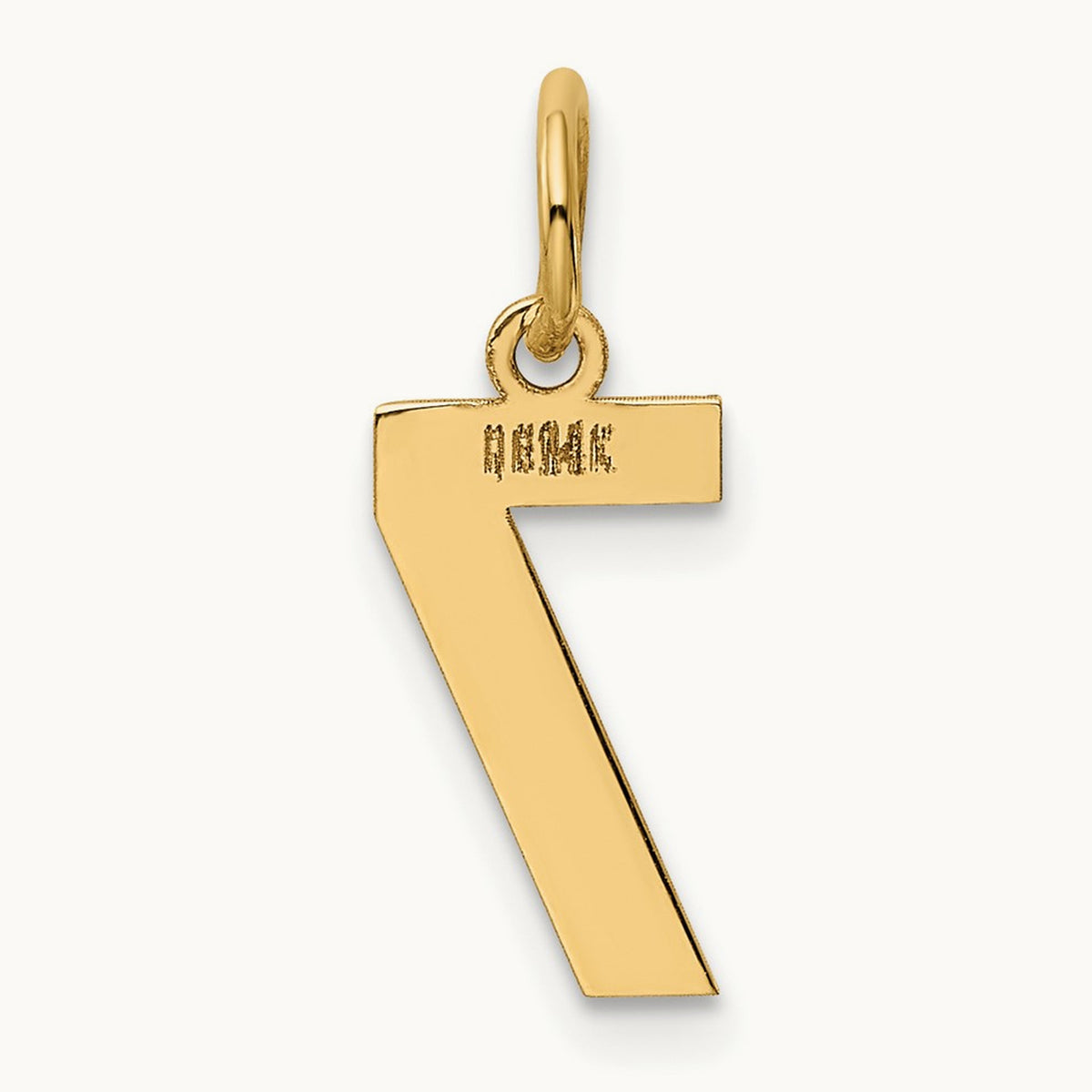 Small Polished Number 7 Charm, 14K