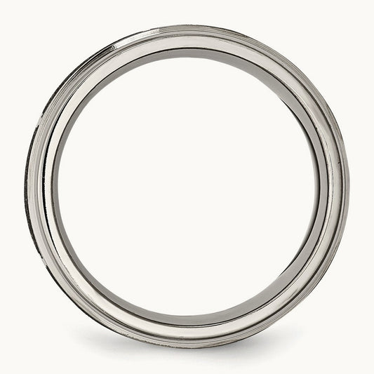 Brushed & Polished Flame Laser Design Ridged Edge Band — photo set
