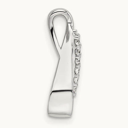 Polished Diamond Complete Tear-drop Chain Slide, 14K White Gold